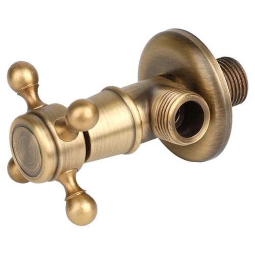 Vollkupfer-Dreieckventil, Badezimmer Messing Dreieck Ventil 1/2G WC Hardware Vintage Goldene Eckventil Europäische Hardware Universal Antike Eckventil für Badezimmer, Küche