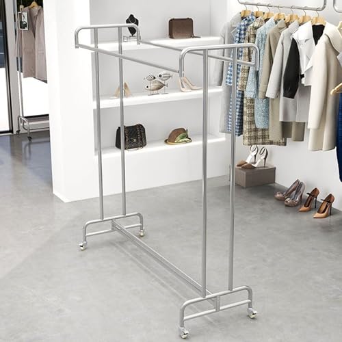 Portant à vêtements double tige robuste, support de cintre au détail