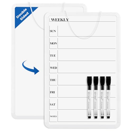 Lumspax Weekly Whiteboard Calendar for Wall, Small 11" x 17" Planning Board with Plastic Frame, Hanging Dry Erase Calendar for Kitchen Planner, Home, Office