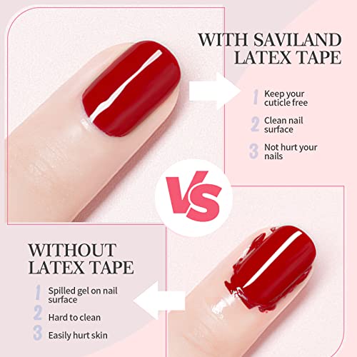 Saviland Liquid Latex For Nails, 30Ml Latex Nail Polish Barrier Peel Off - Latex Tape Peel Off For Nails Cuticle Guard Skin Barrier Protector Nail Latex With Tweezers For Home Diy Nail Art Salon #TOP1