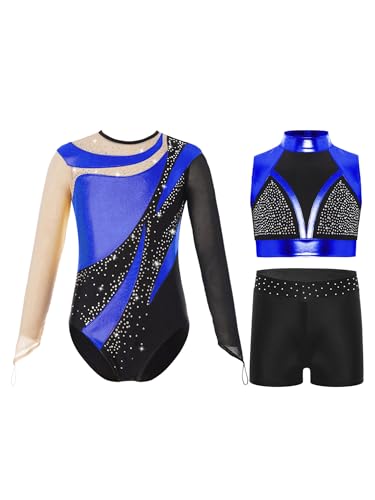 Tenue gymnastique fille avec léotard de danse classique et patinage 5-16 ans