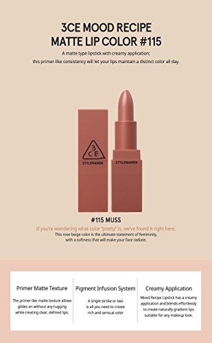 3CE (3 Concept Eyes) Mood Recipe Matte Lip Color (#115)