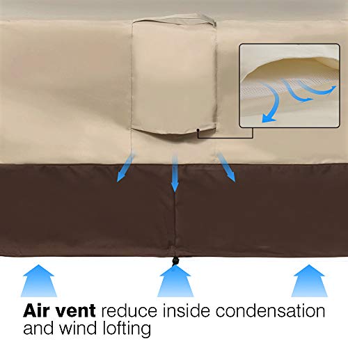 Vailge Veranda Rectangular/Oval Patio Table Cover, Heavy Duty And Waterproof Outdoor Lawn Patio Furniture Covers, X-Large Beige & Brown #TOP6