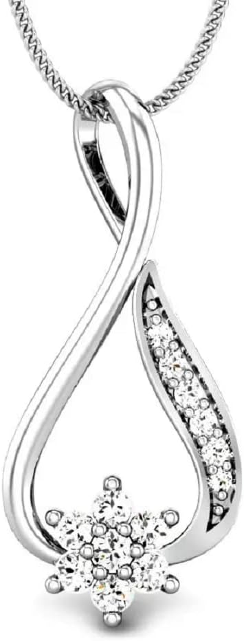ERAA Jewel 1 CT Round Colorless Moissanite Engagement Pendant, Wedding Bridal Pendant, Eternity Sterling Silver Solid Diamond Solitaire -Prong Anniversary Promises Gift for Her