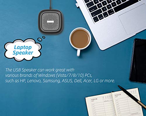 [Upgraded] USB Computer Speaker, PC Speakers for Desktop Computer, Small Laptop Speaker with Hi-Quality Sound, Loud Volume and Rich Bass - Thumbnail 2