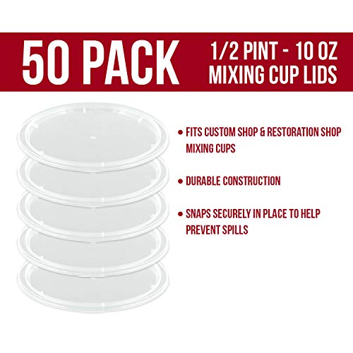 Image of Custom Shop Paint Mixing Cup Lids Only, Box of 50, 1 /2 Pint Size,Lids Only