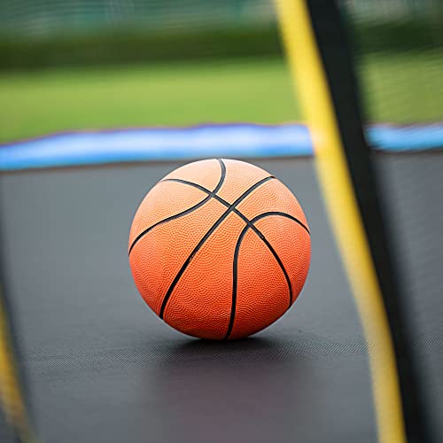 1000 LBS 14FT Tranpo1ines with Enclosure, Basketball Hoop, Ladder, Waterproof Jumping Mat and Spring Cover Padding, Outdoor Trampolimé for Adults Kids Recreational Tranpo1ines