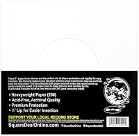 (50) Square Deal Recordings & Supplies 7 Inch Record Paper Inner Sleeves - White Archival Acid Free - #07IW - 50 Sleeves — image 2