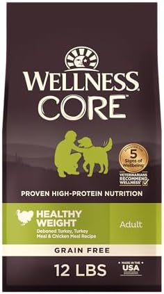 WELLNESS CORE Natural Grain Free Dry Dog Food, Ocean Whitefish, Herring & Salmon, 12-Pound Bag,88413 9