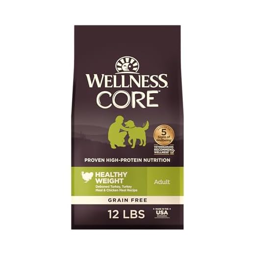 Wellness CORE Dry Dog Food, Grain-Free, High Protein, Natural, Healthy Weight Turkey & Chicken Recipe, (12-Pound Bag)