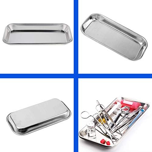 Stainless Steel Tray lab Indutrial - MissZM, Used for Instrument Supplies Storage in Operating room Lab Industrial Factory Kitchen, Anti-Corrosion Durable Rustless(2 Trays)