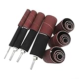 Rotary Tool Sanding Drum Kit (20 pcs): Includes 4 Rubber Drums, 8x 80-Grit + 8x 120-Grit Sandpaper Sleeves,Case — Compatible with Drill Presses & Hand Power Drills for Metal, Wood, Jade