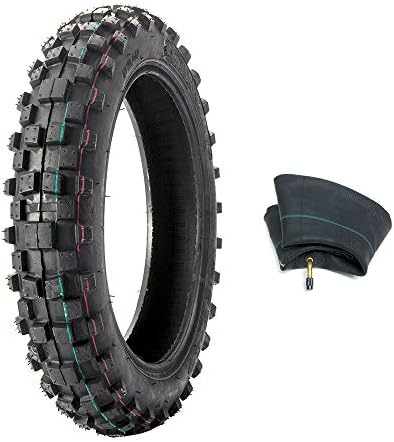 MMG Tire with Inner Tube 2.50-10 Mini Dirt Bike Knobby Off Road Dirt Tread with Matching Inner Tube Size 2.50-10 TR87 Bent Valve Stem