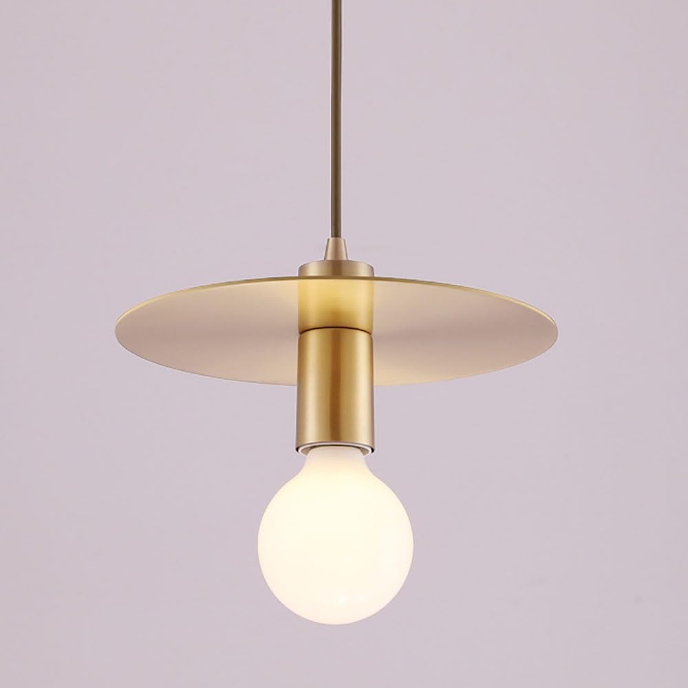 Lampe suspendue restaurant îlot cuisine disque doré moderne