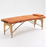 TsoLay Lettino da Massaggio, Lettino da Massaggio Portatile, Lettino Portatile per Terapia riabilitativa con moxibustione per Uso Domestico, Altezza Regolabile, in Legno 185x60 cm, per Spa