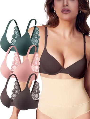 Image of Livona Lace Bralette for Women - Comfort Sports Bra Wireless Padded Bralette with Support Workout Tops Cami Crop S-XXL
