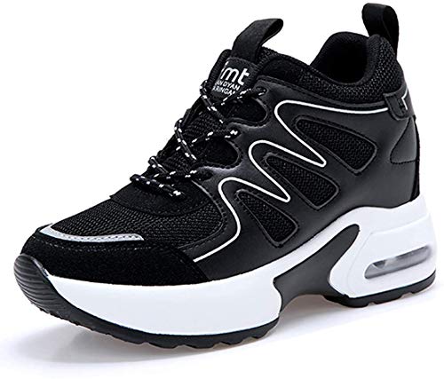 TQGOLD Women's Platform Sneakers Wedges High Top Lace Up Shoes Increase Fashion Sneakers for Women Girls Size 7.5