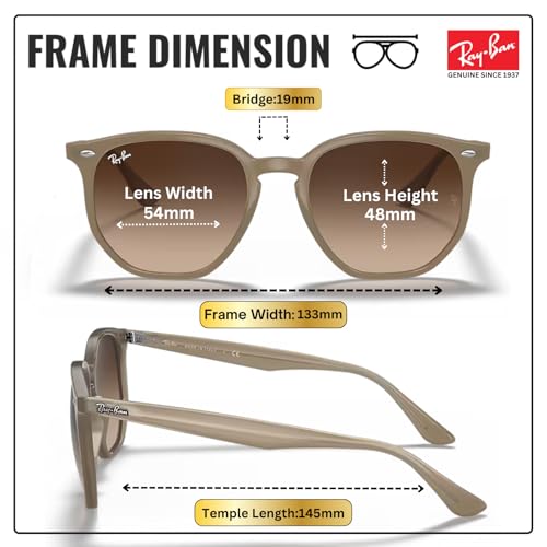 Image of Ray-Ban RB4306 Square-Round Shaped Sunglasses for Men & Women with Official RAYBAN Eyewear Kit