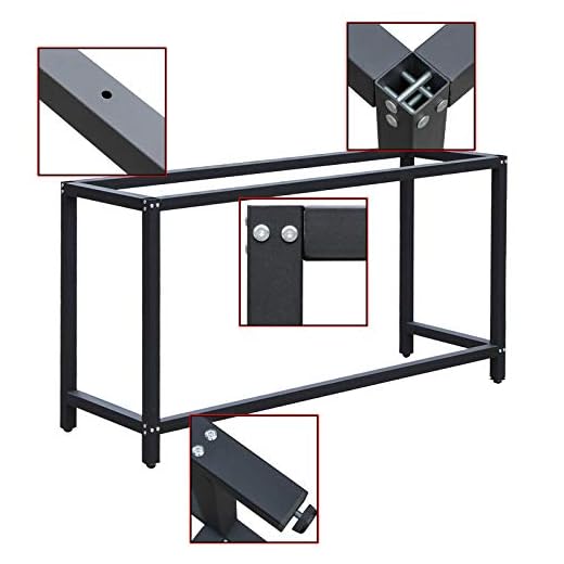Wiltec Werkbankgestell 100 x 50 x 80 cm, Tischgestell belastbar bis 250 kg, Werkbank Untergestell mit höhenverstellbaren Füßen bis 83,5 cm
