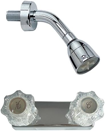 Bundle - 2 Items: StoneCrest Dual Control 4" Non-Metallic Shower Faucet Valve AND Non-Metallic Shower Head Kit. Chrome Finish