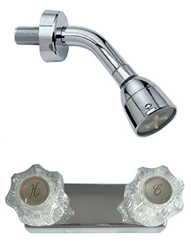 Bundle - 2 Items: Stonecrest Dual Control 4" Non-Metallic Shower Faucet Valve And Non-Metallic Shower Head Kit. Chrome Finish #TOP4