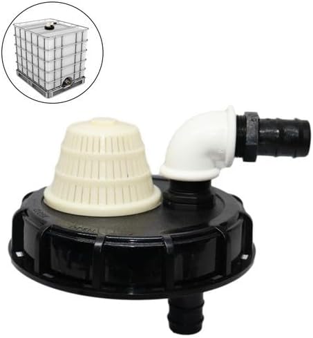 IBC Tote Lid Cap With Garden Hose Adapter - 32mm IBC Lid Filter Cover - IBC Tote Lids Cap IBC Tote Adapter - IBC Tote Hose Adapters IBC Tank Container for Rainwater Tank Rain Tank - Black White