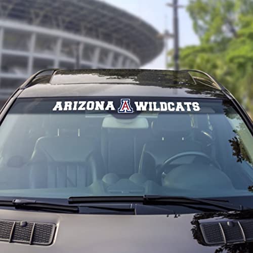 FANMATS 61495 NCAA - Arizona Wildcats Sun Stripe Windshield Decal 3.25 in. x 34 in. - Great Gift for Sports Fans - Works On Hard Surfaces - for Homes, Cars, Trucks, SUVs.