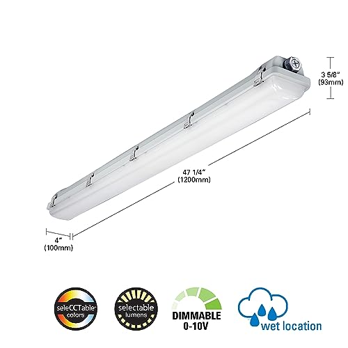 Metalux 4 ft LED Vaportite Strip Light 6000 Lumens Selectable CCT IP65 UNV by Metalux - Used condition - Image 3