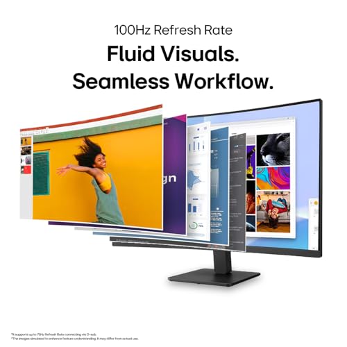 Image of LG 32MR50C 80 cm (31.5 Inch) Full HD Curved (1920x1080) VA PC Monitor w / 100Hz, 5ms (GtG), AMD FreeSync, D-Sub, 2xHDMI, Tilt Adjustable Anti-Glare, 3-Side Virtually Borderless Design, NTSC 72% (Black)