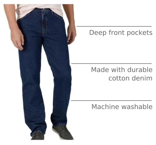 Classic 5-pocket Regular Fit Cotton Jean, Dark Rinse, 34W x 31L by Wrangler Authentics - Used condition - US$30.21