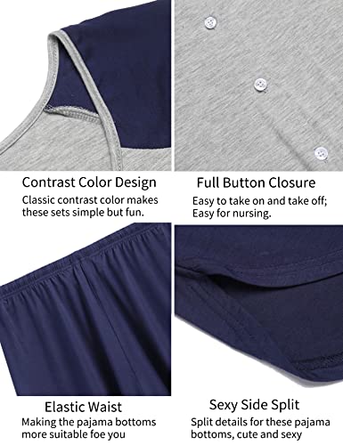 Ekouaer Women's Pajama Short Sleeve Sleepwear Soft Pj Set Top And Shorts Pajamas Set #TOP4