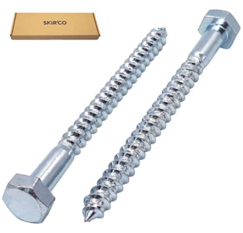 SKIR'CO (10 pcs) DIN 571 Zinc Plated Steel Hexagon Head Wood Screws M10 x 140 mm, Coach Screws, Hex Screw, Lag Bolts - Image 2
