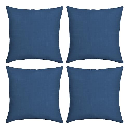 Arden Outdoor Toss Pillow, 4-Pack, 16x16, Cobalt Blue | Indoor/Outdoor Décor, Set of 4, 16 x 16, Rain-Proof, Fade Resistant, All-Weather Quick-Dry Fabric