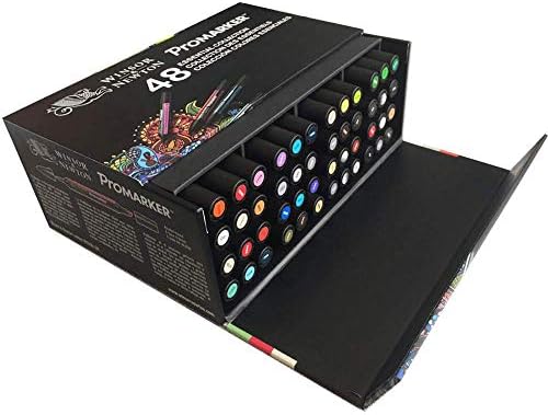 Winsor & Newton, Promarker, Arts and Illustration Wallet, Set of 24, Alcohol Based Dual Tip Markers