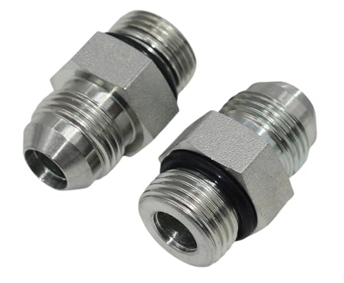 Image of 10 PACK 1 /2 inch JIC 37 Male x #8 SAE /ORB Male Pipe Steel Hydraulic Adapter Flared Tube Fitting Pipe Connector L-6400-08-08