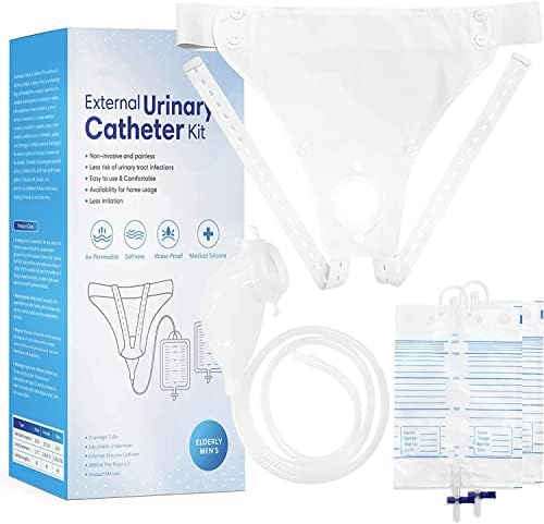 UrinMed External Catheter for Men for Home - Urine Collection System Male External Catheter - Bladder Control Devices for Men Bedridden with 2 Urine Bags (2000 ML) - Incontinence Management Kit
