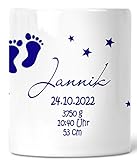 Zarto® Taufgeschenke Jungen Patenkind personalisiert - Baby-Spardose - Its a Boy - Individuell mit Namen & Geburtsdaten / Geld-Geschenk Geburt Taufe