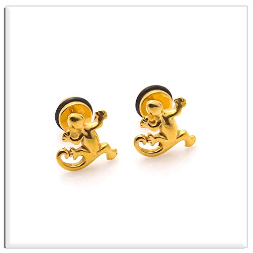 Xusamss Punk Body Piercing Earrings Stainless Steel Animal Gecko Stud Earrings3