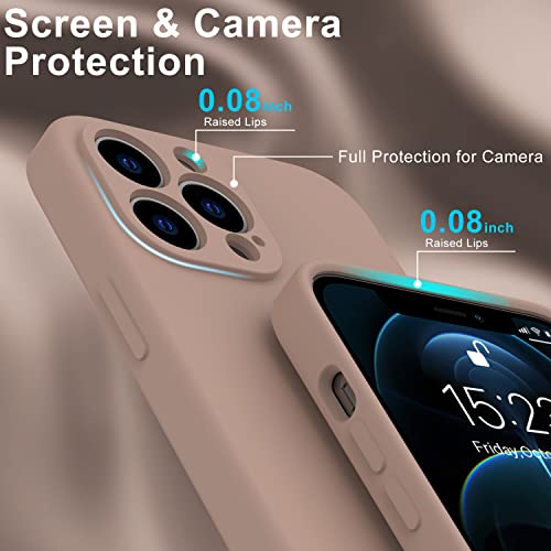 Deenakin Iphone 12 Pro Case, Camera Enhanced, Screen Protector, Flexible Silicone Gel Bumper, Slim Shockproof - Light Brown #TOP4