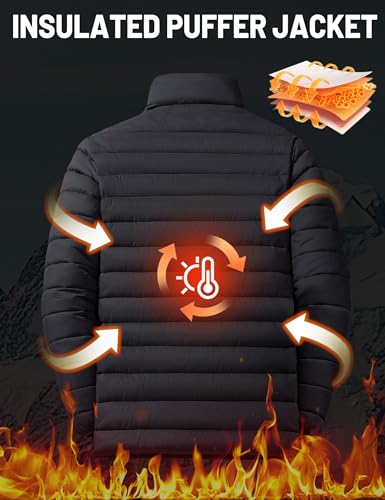 TACVASEN Men's Puffer Jacket Lightweight Warm Winter Insulated Water Repellent Windproof Quilted Coat - Image 5