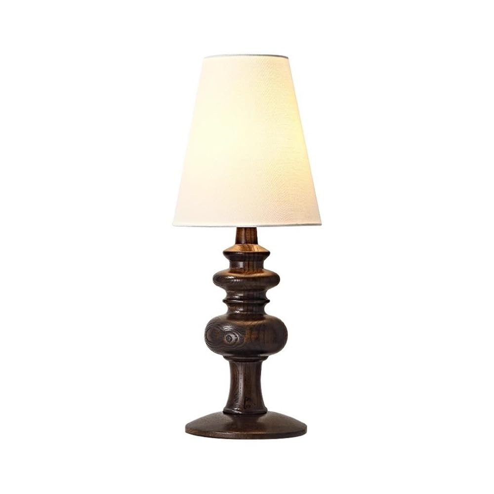 LJHFG63KUYT Bedside Lamps Vintage Antique Table Lamp Bedroom Bedside Hotel Wooden Decoration Nightstand Dorm(Bruin)