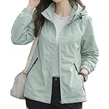 [エアバイ] マウンテンパーカー レディース 撥水 防風 ウィンドブレーカー フード付き キャンプ 初心者 BBQ 春秋 グリーン L 6S-A01-GRL