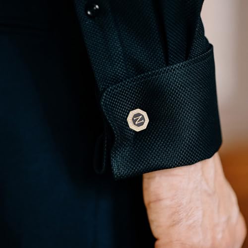 Mancuernillas para hombre con diseño de letras y piedras miniatura 6