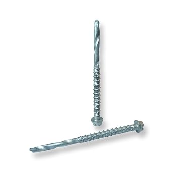 MasTek Self-Drilling Concrete Screws 1/4 x 3 Steel Tungsten Carbide Tip 15PK