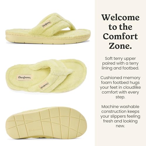 Image of Dearfoams Women's Melanie Colorblocked Microfiber Terry Thong Slipper