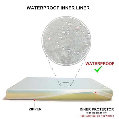 Whoopub Hard-Wearing Orthopedic Dog Bed for Crate, 53x36 Inch, Made of Memory and HR Foam, Two-Sided Use, Providing Soft and Relatively Hard Support, with an Extra Inner Waterproof Protector (Gray) by Whoopub - Image 3