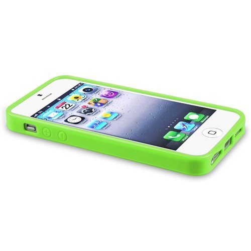 Wireless Central Brand Soft Silicone Neon Green Skin Cover Case For Apple Iphone 5 Att [Wce288] #TOP7