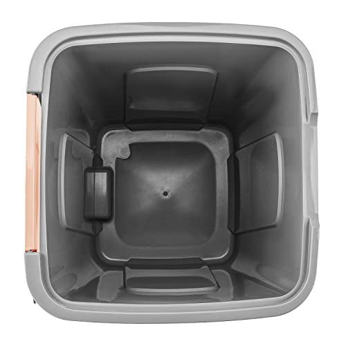 PAFEN Duży kosz na śmieci 50l z pokrywą - kosz na śmieci 550 x 365 x 370mm - kosz na śmieci do segregacji śmieci Segregacja odpadów Kolektor odpadów, brązowy