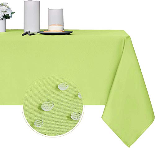 Obstal 210GSM Rectangle Table Cloth - Heavy Duty Water Proof Microfiber Tablecloth, Decorative Fabric Table Cover for Outdoor and Indoor Use (Light Green,60 x 102 Inch) -  obt-plain-60x102-Light Green22