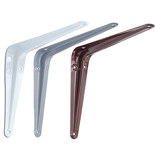 BRESKO Regalwinkel Regalträger Regalhalter Konsole Winkel Wandkonsole Regalhalterung (Weiß, 2 Stück - 350x300 mm)